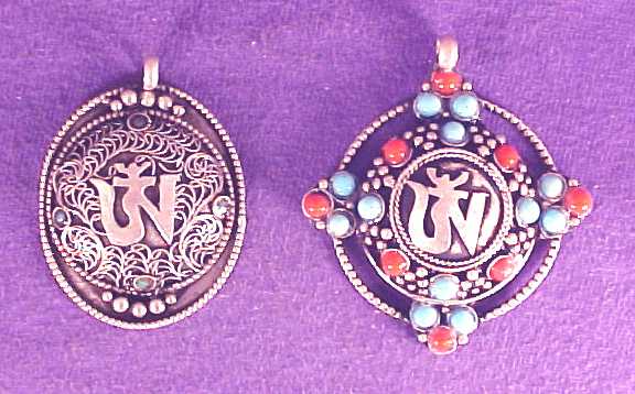 Tibetan Om Pendants or amulets